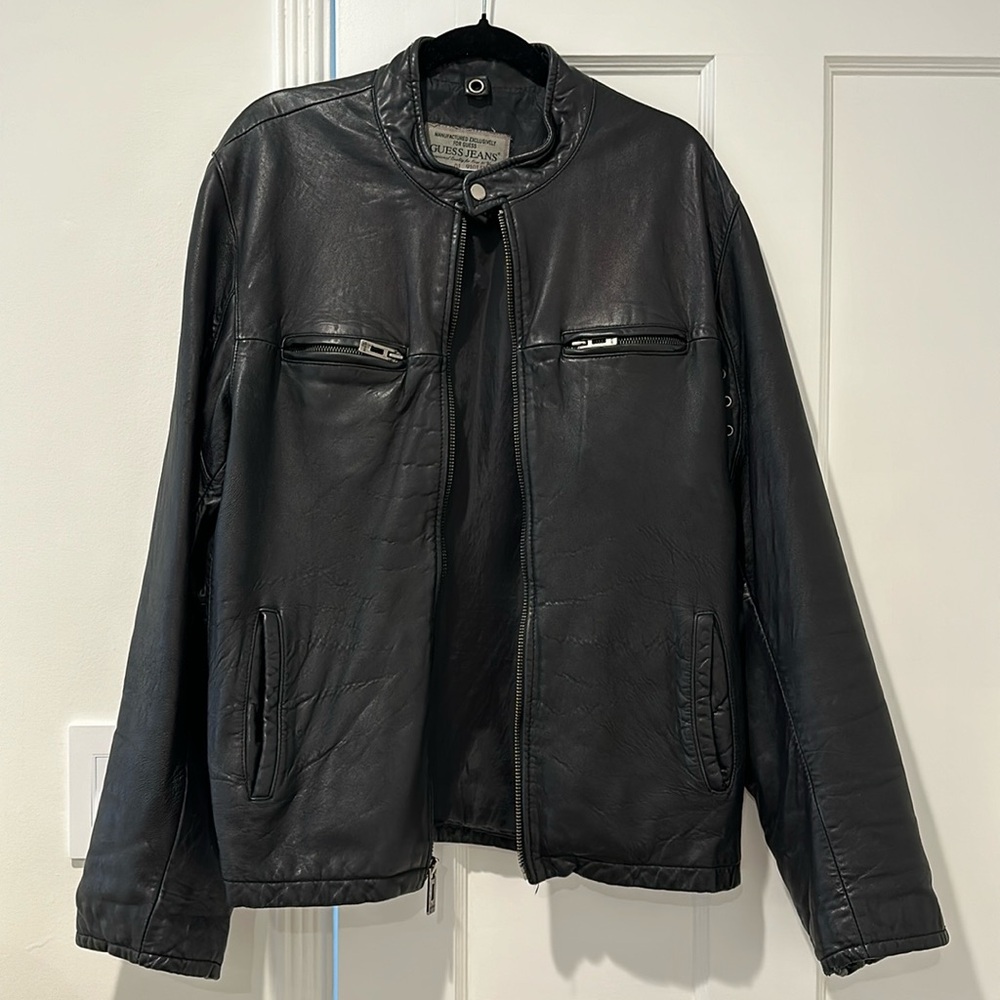 Vintage Guess Leather Moto Jacket